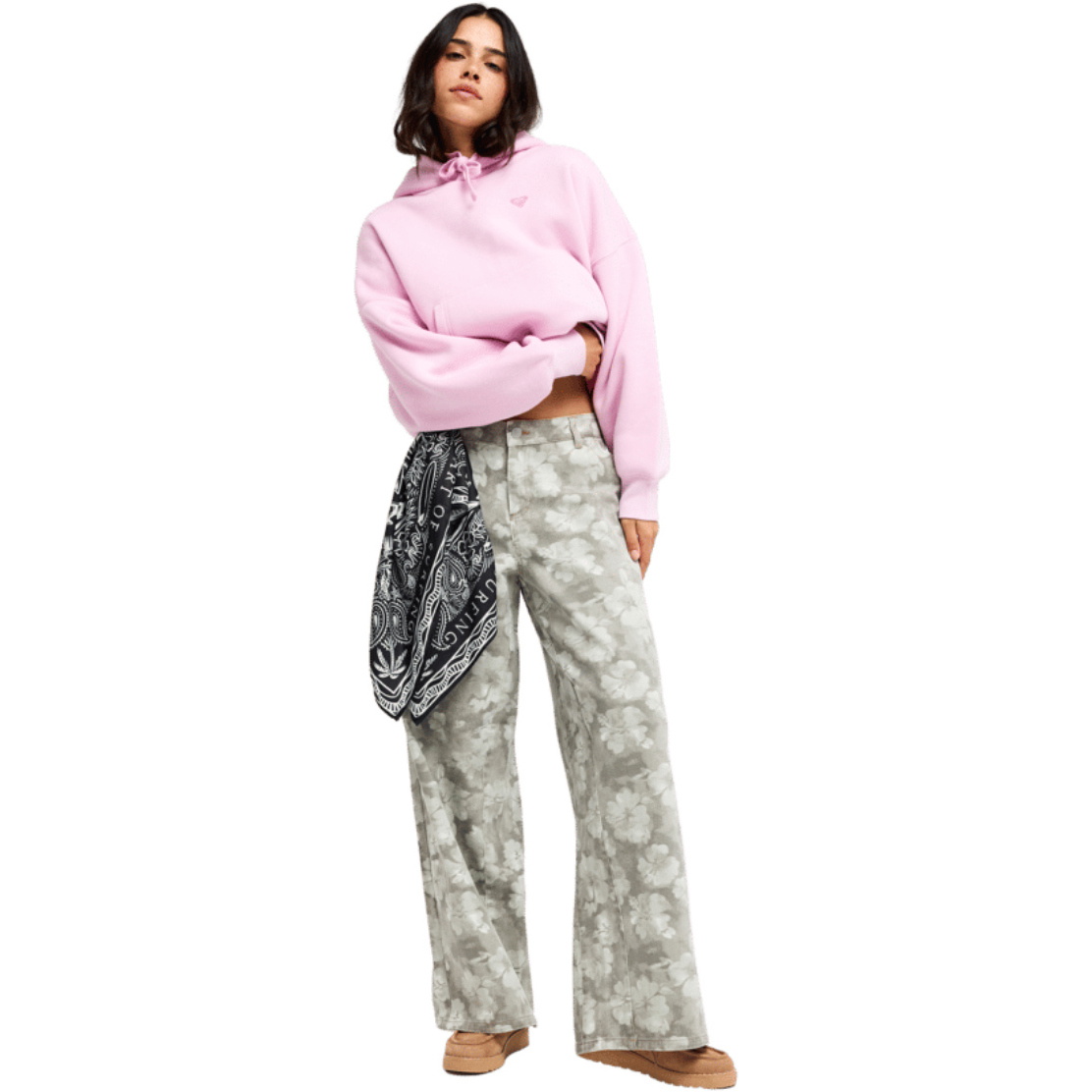 2026 Roxy Womens Skyflare Oversized Hoodie ERJFT05136 - Pink Lavender